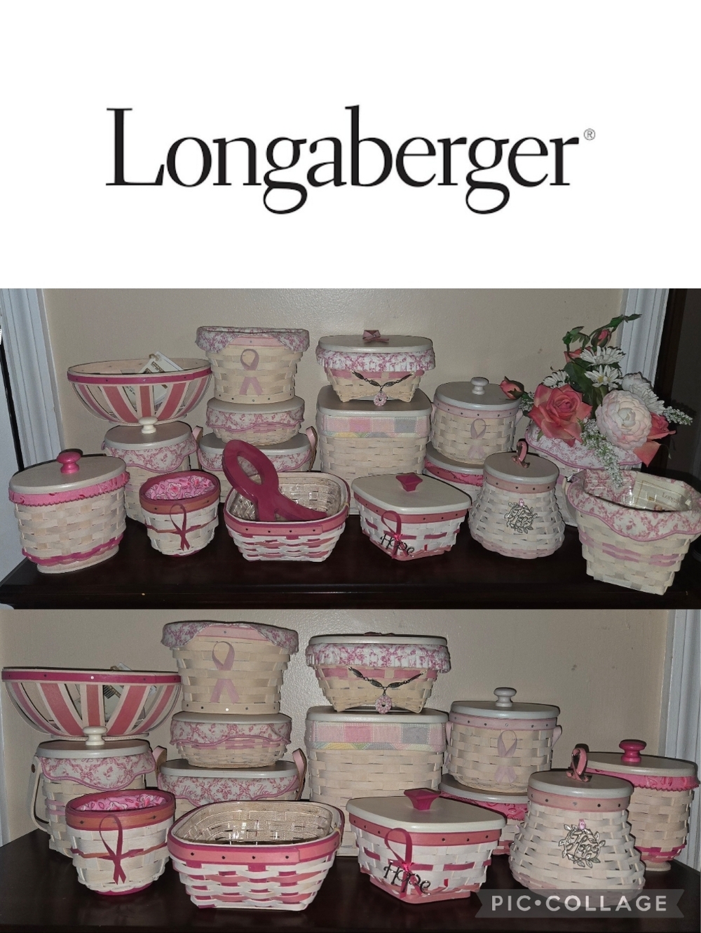 Longaberger Handmade Baskets Horizon Of Hope Bundle Of 27